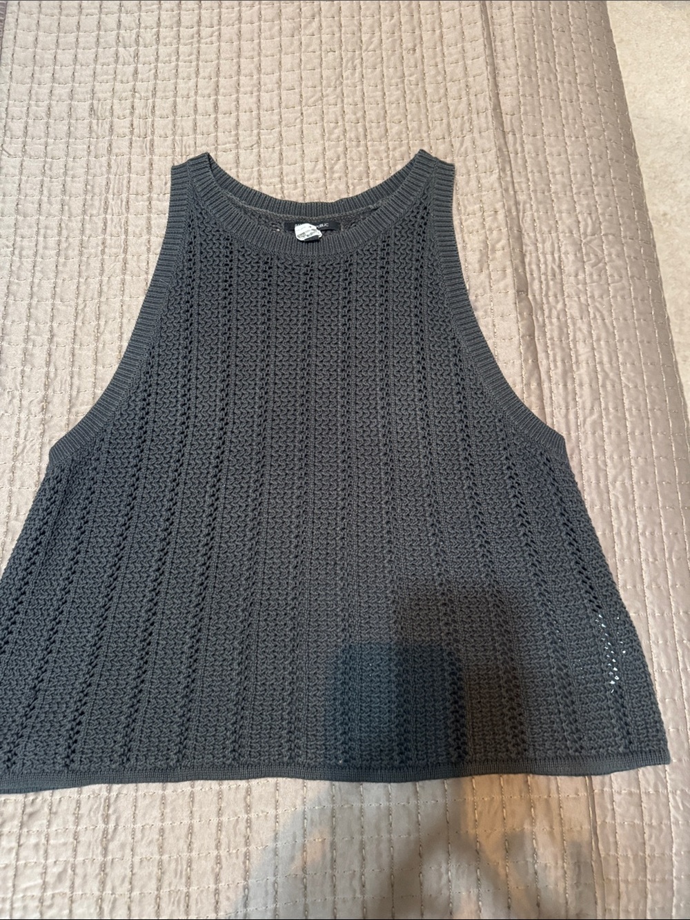 Banana Republic Black Crochet Knit Tank
